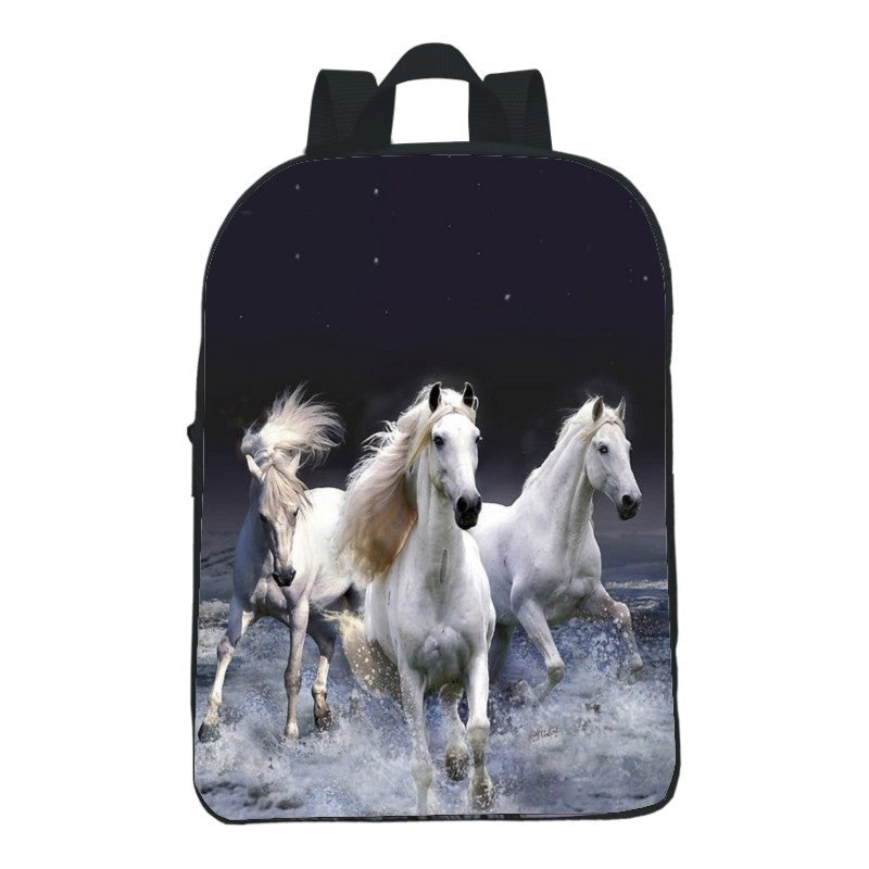 12 inch digital printing animal horse backpack