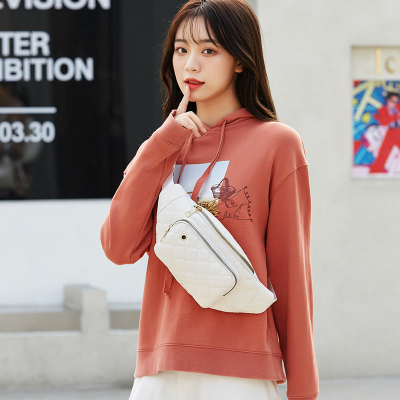new womens fashion embroidered crossbody bag casual rhombus pu pocket