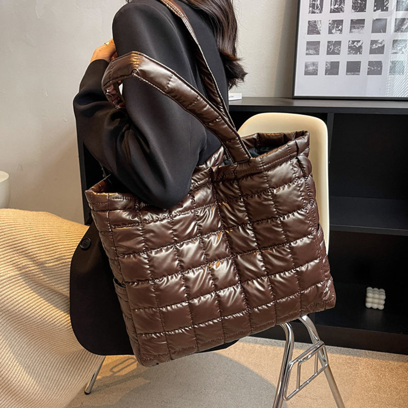 winter shoulder bags women fashion plaid handbag