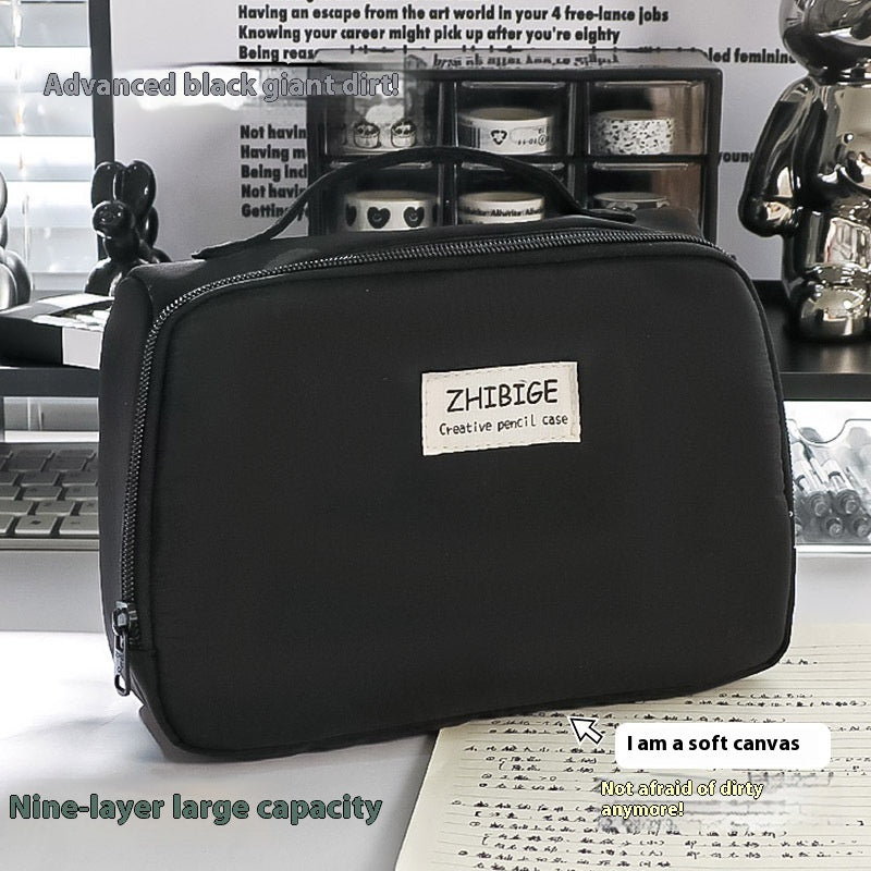 good looking large capacity pencil case simple stationery cosmetic bag