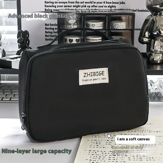 good looking large capacity pencil case simple stationery cosmetic bag