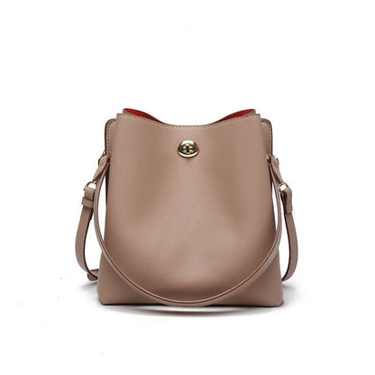 solid color fashion trend ladies messenger bucket bag