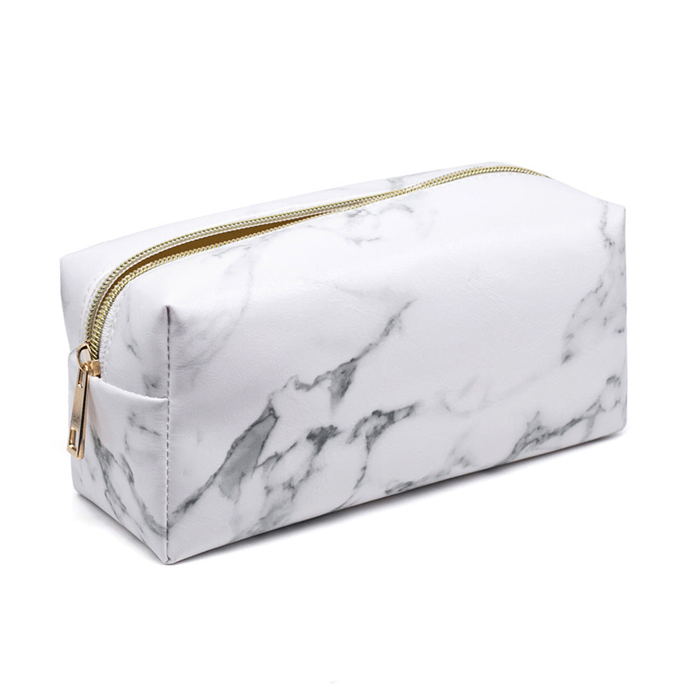 new marbled white pu cosmetic storage bag