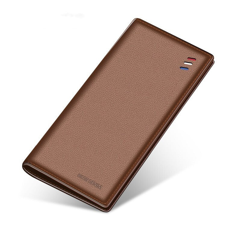 mens long leather korean youth wallet ultra thin