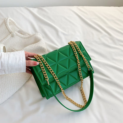 western style rhombus embroidery thread shoulder messenger bag