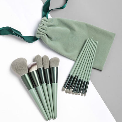 13 cosmetic brushes in box with bag set