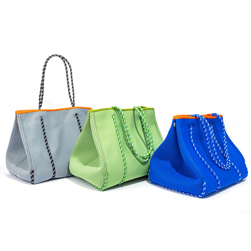 gas perforated neoprene beach buns and mother bag