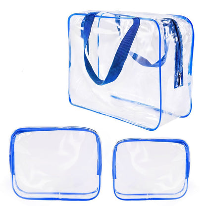 pvc waterproof wash cosmetic bag three piece set