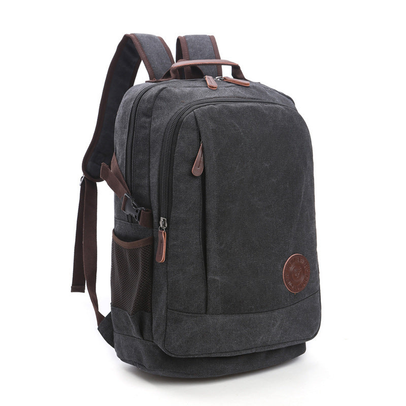 wear resistant washed canvas mens and womens backpacks street casual fashion large capacity multifunctional