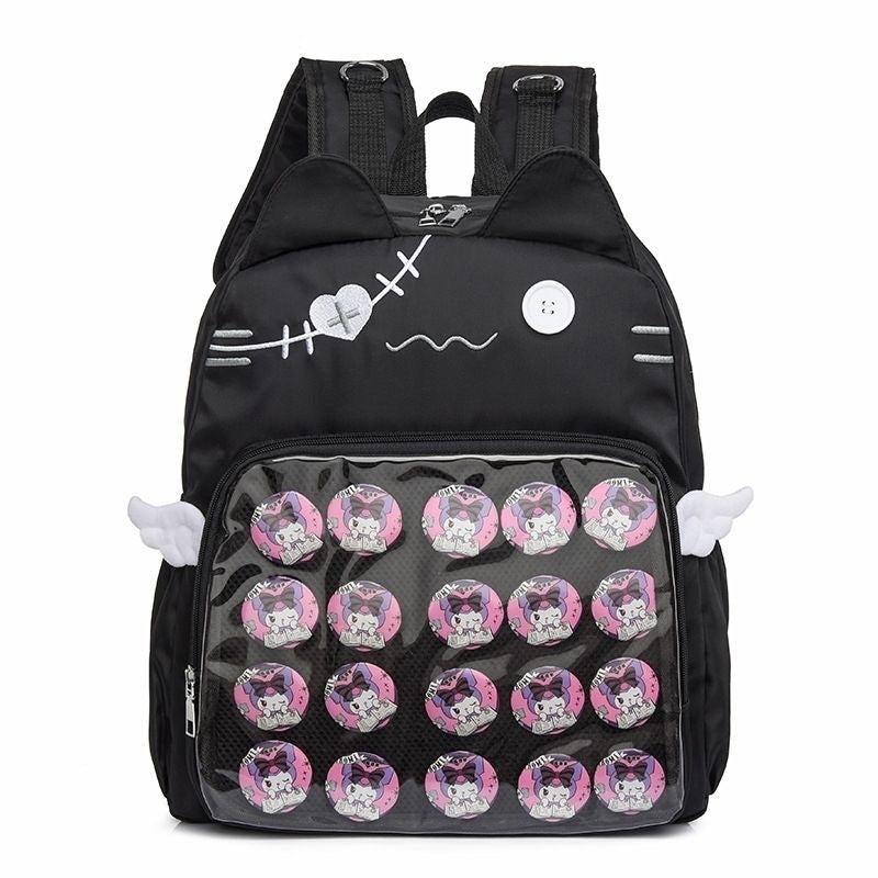 japanese transparent preppy style large capacity casual backpack