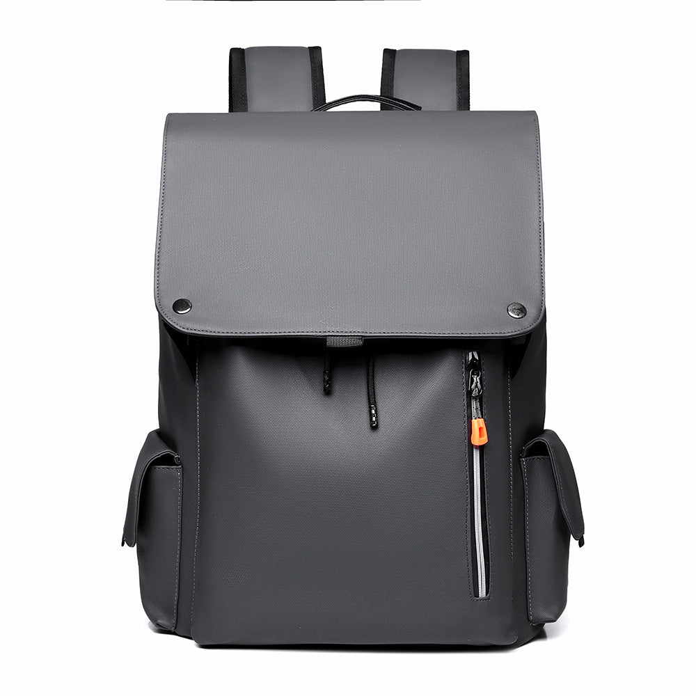 Men's Large Capacity Laminated Leather Fashionable Backpack