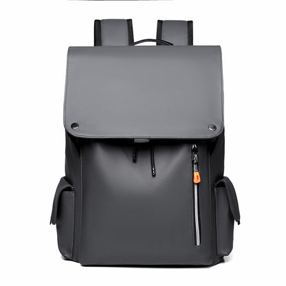 Men's Large Capacity Laminated Leather Fashionable Backpack