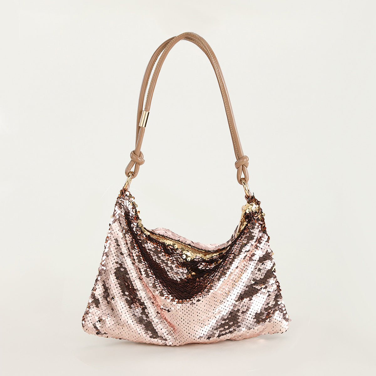 sequin knotted single shoulder underarm bag