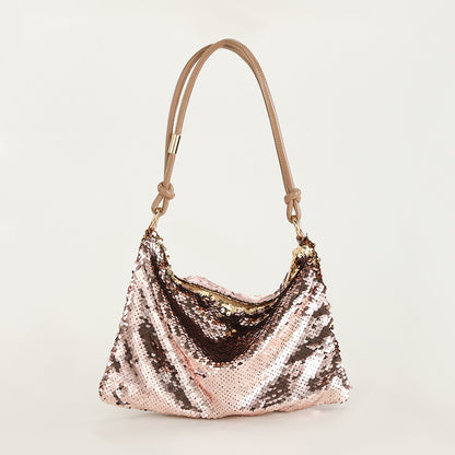 sequin knotted single shoulder underarm bag