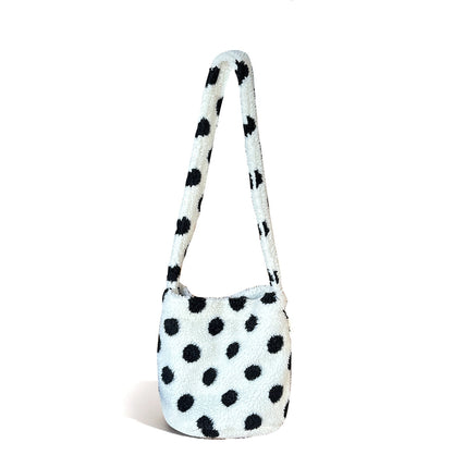 autumn and winter new leopard print letters printed bucket bag large capacity