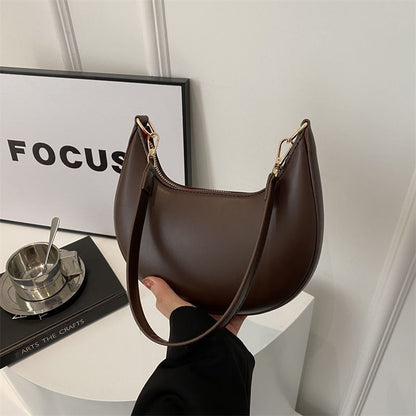 Niche Crescent New Simple All-Match Textured Shoulder Bag For Women