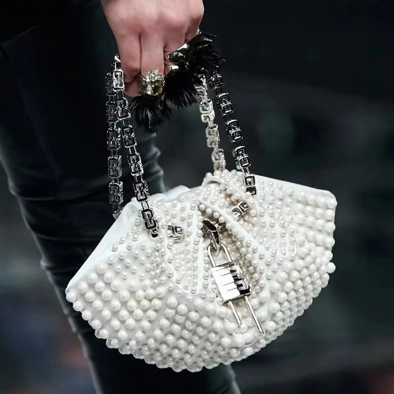 fashion womens bag pearl cloud dinner