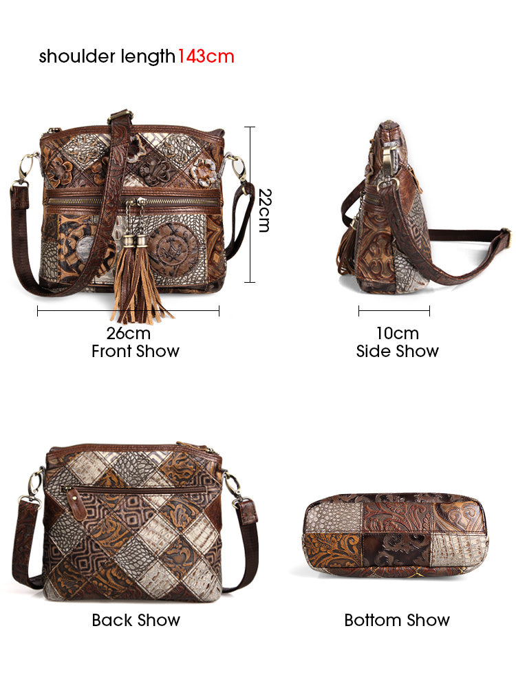 western style large capacity niche design messenger bag