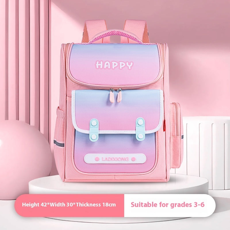 British Style Lightweight And Large Capacity Spine Protection Children's Schoolbag