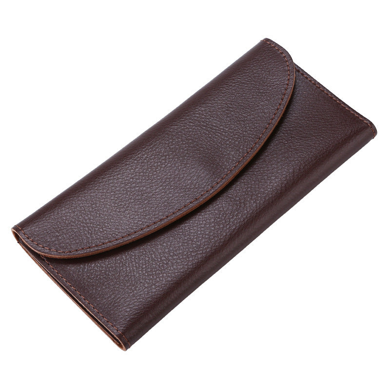 womens leather simple wallet long