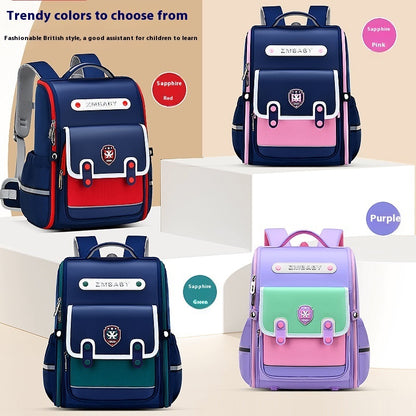 New Sesame Baby Primary School Schoolbag Grade 1-3-6 British Style Boys' Schoolbag Lightweight Girls Backpack