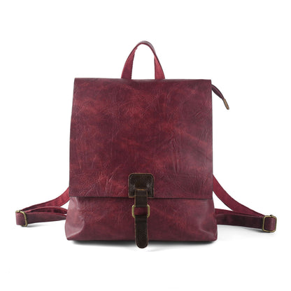 retro large capacity multifunctional leather backpackage