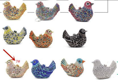 bird and peace dove animal jewel pack rhinestone dinner bag