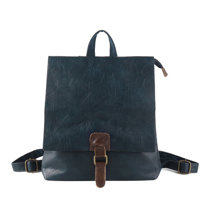retro large capacity multifunctional leather backpackage