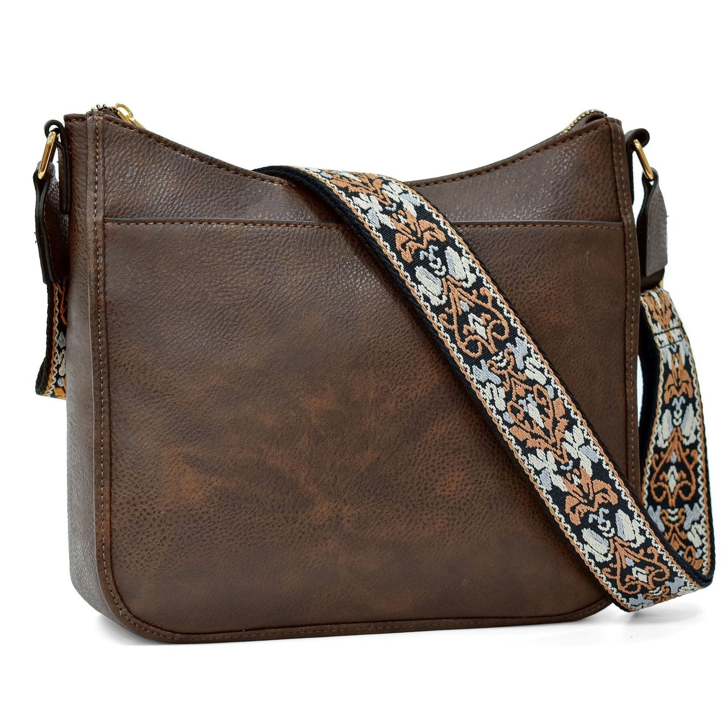 wide shoulder strap large capacity multi functional stitching shoulder bag