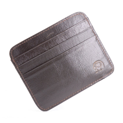 first layer cowhide coin purse bus card holder