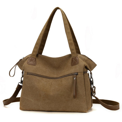 Large Capacity Fashion Casual All-match Retro Canvas Bag For Women