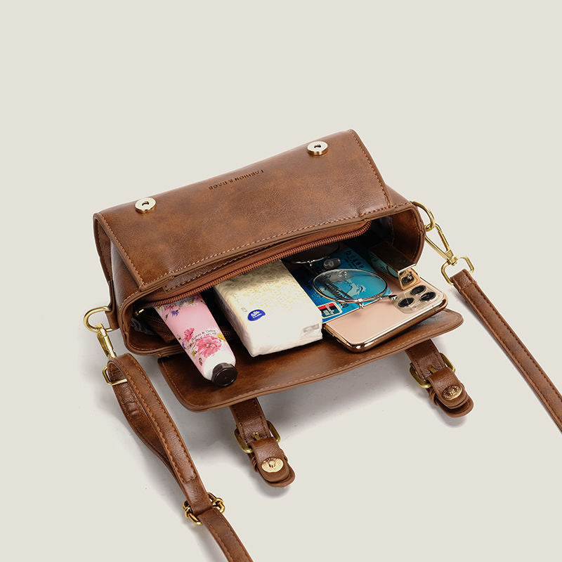 fashion retro round bag advanced texture