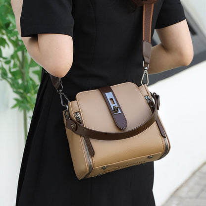 soft leather bucket large capacity handbag crossbody bag