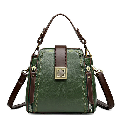 womens retro easy matching soft leather textured handbag shoulder crossbody