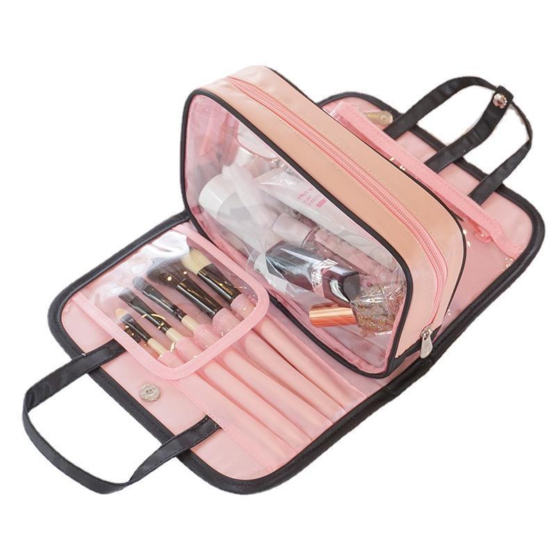 simple large capacity color matching cosmetic storage bag