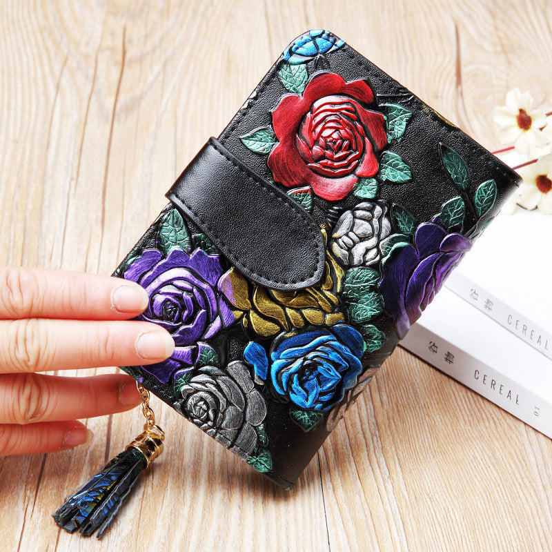 fashion womens leather wallet short