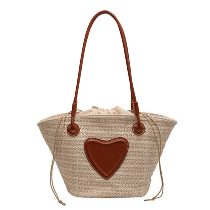 womens simple straw tote bag