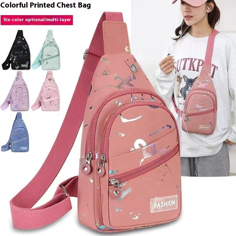 womens one shoulder crossbody backpack oxford cloth chest bag