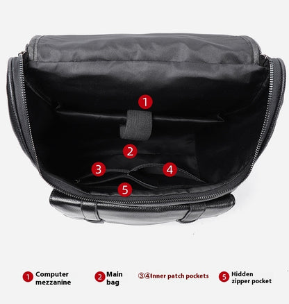 top layer backpackage genuine leather large capacity