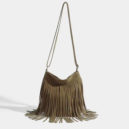 artistic tassel simple and popular shoulder bag