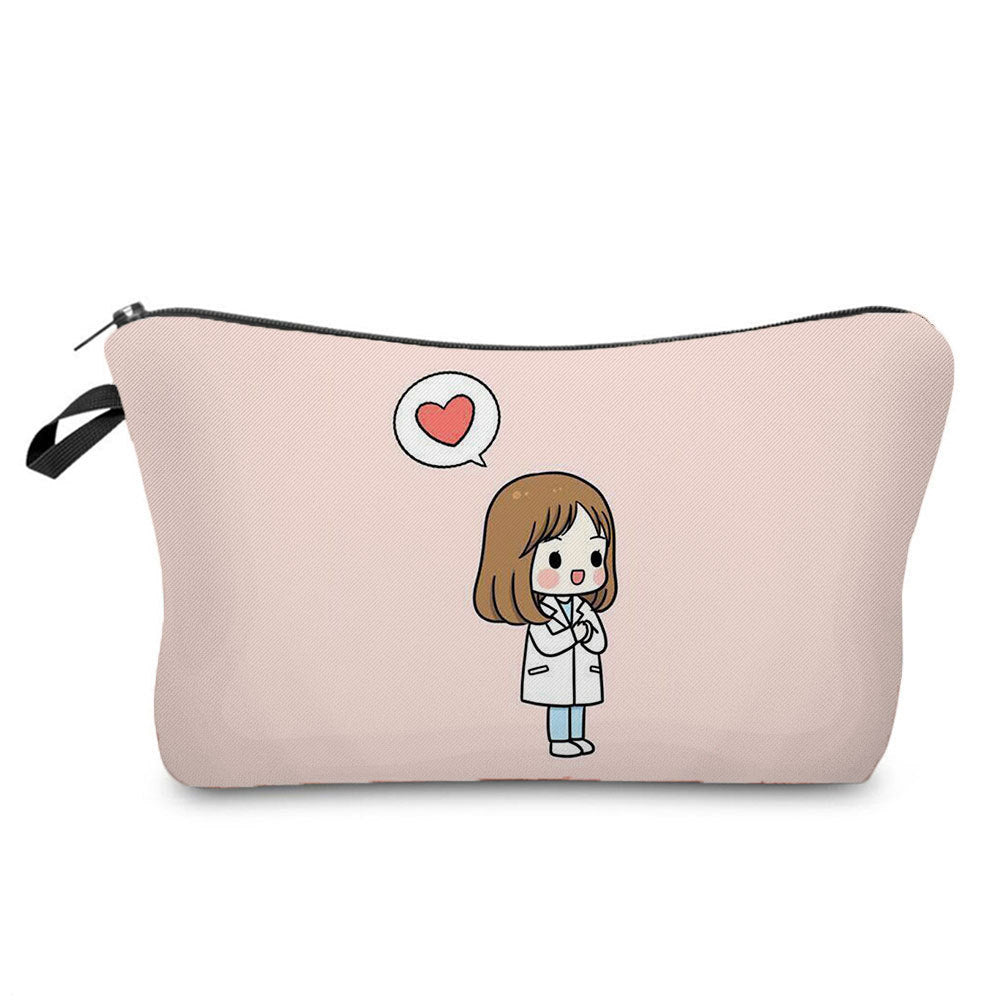 angel nurse printed makeup storage bag