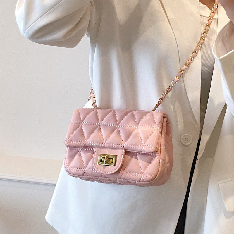 high grade diamond pattern chain bag womens simple all match