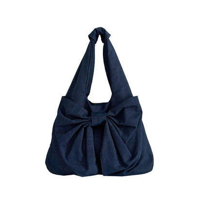 large-capacity-bow-shoulder-underarm-tote-bag-washed-denim-canvas-bag