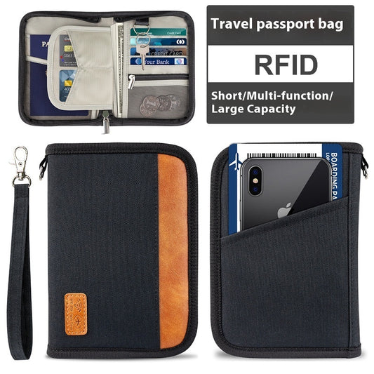 Short Passport Holder Certificate Multi-functional Anti-theft Swiping