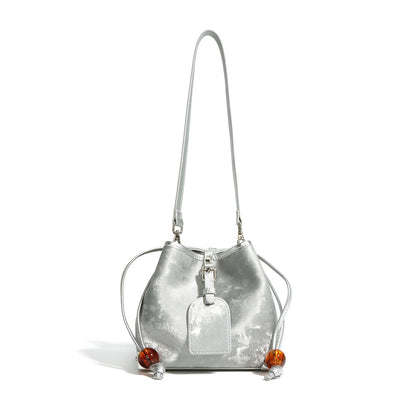 new chinese satin leather one shoulder crossbody