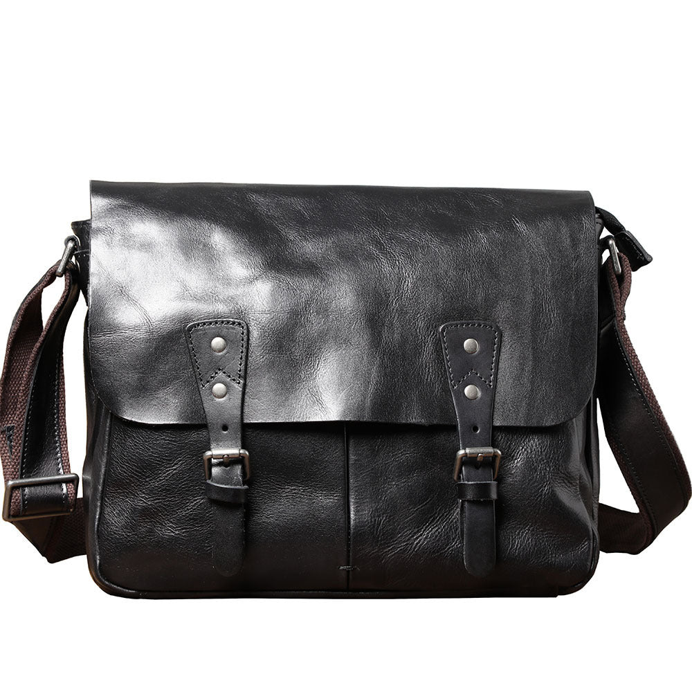 casual top layer leather briefcase