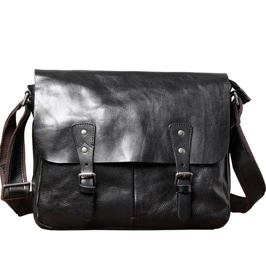 casual top layer leather briefcase
