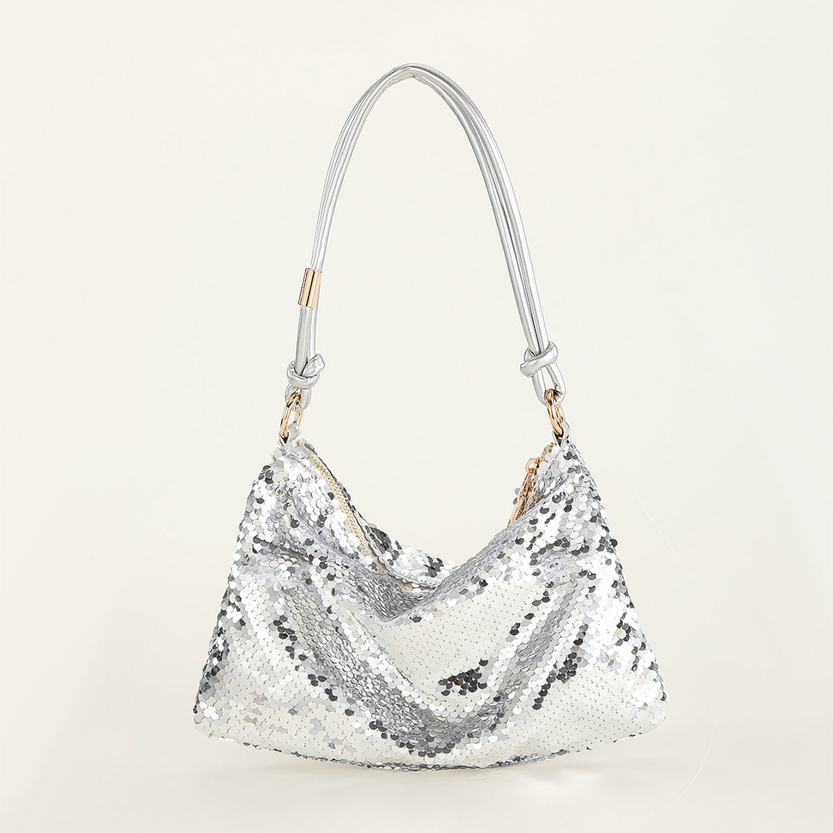 sequin knotted single shoulder underarm bag