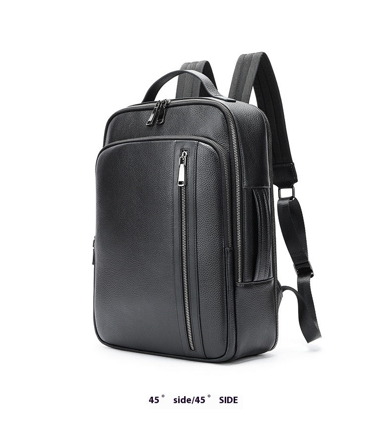 mens leather backpack multi functional large capacity portable