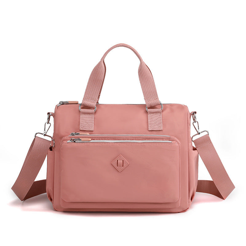 fashion trendy one shoulder bag multi layer waterproof nylon women